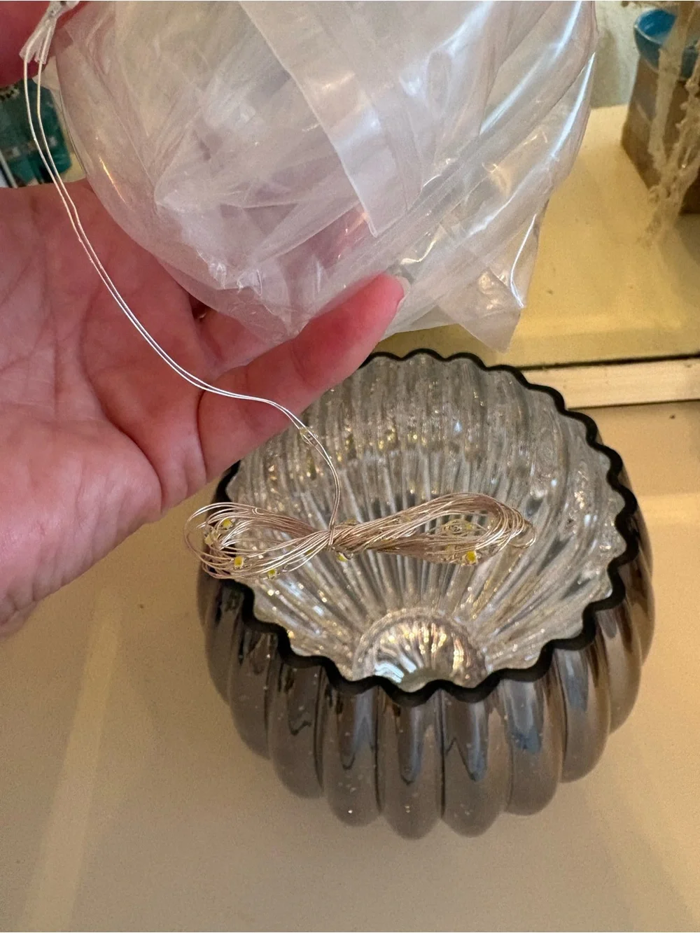 Silver Mercury Glass Ribbed Vase - Elegant Home Accents